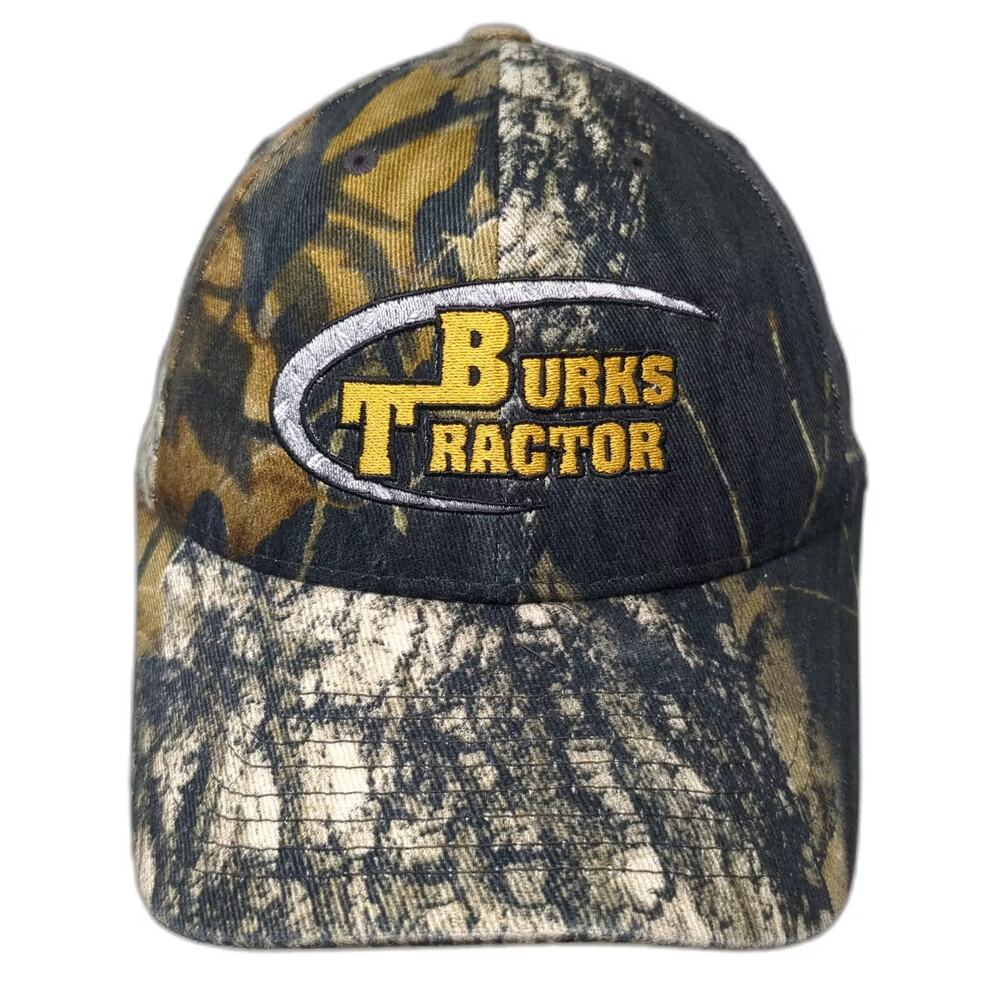 Advantage Series Baseball Cap Green Camo M Fitted Burks Tractor Case Hat Logo